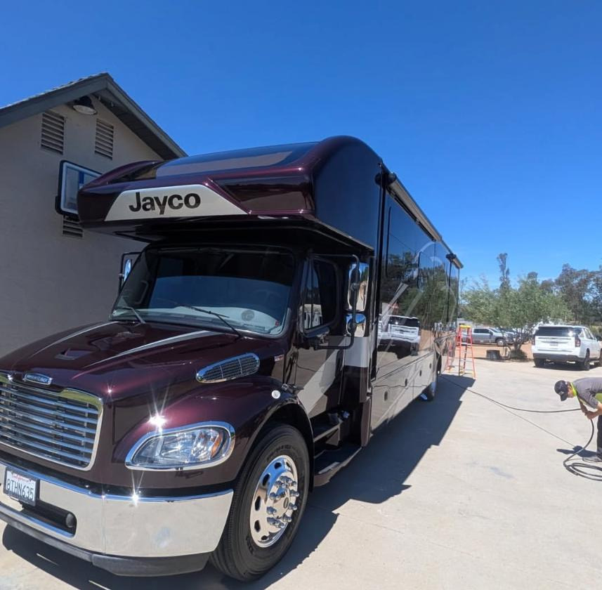 Jayco motorhome after a mobile detail