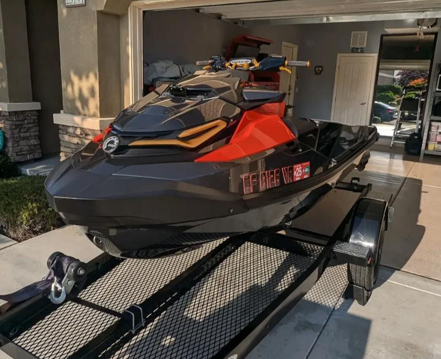 Sea-Doo on a trailer after a detail